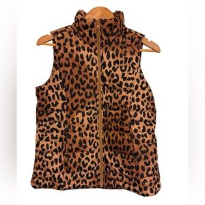 {Lands’ End} Leopard Print Puffer Vest. Size 2-4 XS